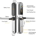 thumbnail image 5 of Smart Fingerprint Door Lock with Handle Touch Screen Keypad Deadbolt Password Code Lever Lock Waterproof Anti‑Theft Door Lock with Key, Card for Apartment Villa School Office, 5 of 5