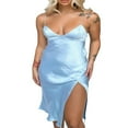 thumbnail image 1 of PENGXIANG Femmes Backless Robe Moulante Été Couleur Unie Spaghetti Robe Robe Cocktail Club Vêtements de Nuit, 1 of 6