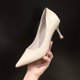 thumbnail image 4 of Amzcrzy Zapatos de mujer,Zapatos de mujer,Zapatillas de mujer, Zapatos de tacón alto de piel suave para mujer, tacones finos, nuevos, primavera-verano, versátiles, puntiagudos, negros, para trabajar., 4 of 6