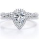 thumbnail image 1 of JeenMata Anillo de Bodas Nupcial con Halo de Diamantes y Moissanita de Talla Pera de 1,25 Quilates Engastado en Oro Blanco de 10 K, 1 of 6