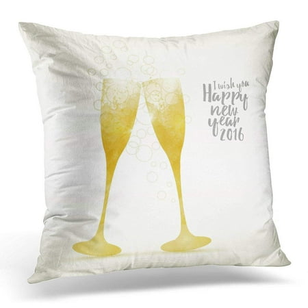 CMFUN Bubble Glasses of Sparkling Wine with Stains Suitable for Your Designs Christmas New Year Events Pillows case 20x20 Inches Home Decor Sofa Cushion