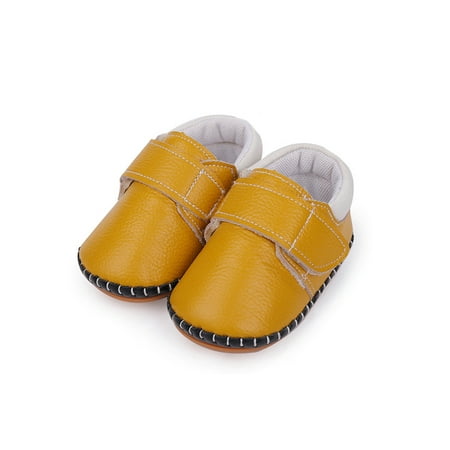 

Sanviglor Newborn First Walking Shoes Magic Tape Crib Shoe Breathable Flats Outdoor Lightweight Comfort Sneaker Non-slip Prewalker Sneakers Yellow 6C