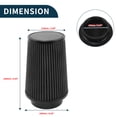 thumbnail image 4 of Unique Bargains Engine Air Filter 100mm High Flow Mushroom Head Clamp-On Cold Air Intake Filter Closed-Top Cool Air Filter Cleaner with 1 Clamp Black for Car, 4 of 6
