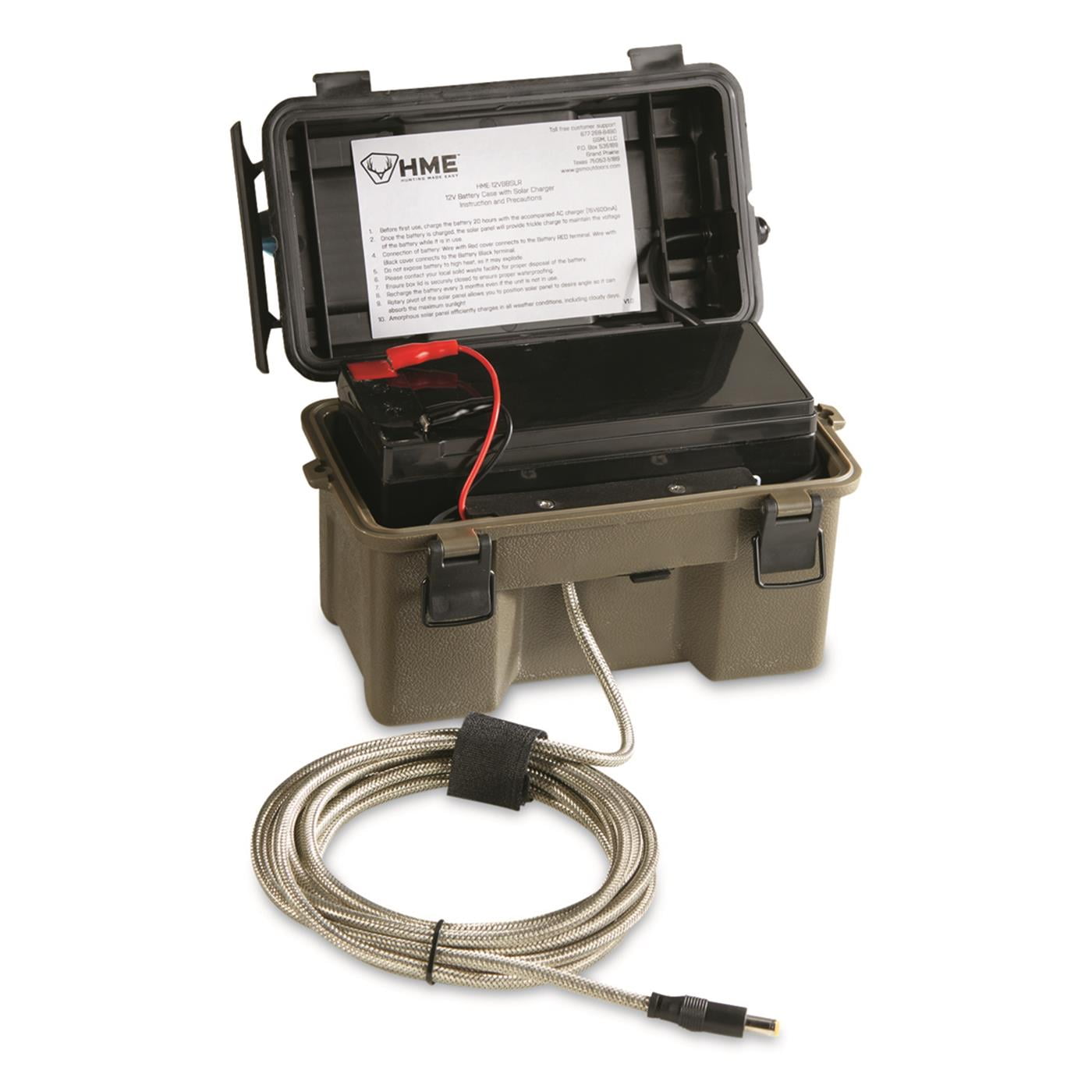 HME HME-12VBBSLR 12-Volt Battery Box with 2-Watt Solar Panel 