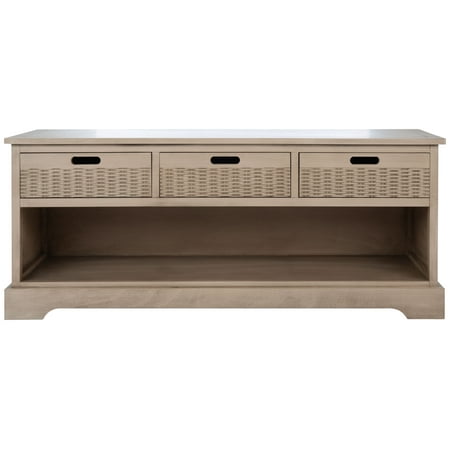 UPC: 0195058011242 | SAFAVIEH Landers 3 Drawer Transitional Storage Bench Sand