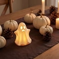 thumbnail image 5 of Aaihamo Halloween Ghost Ornament, Ceramic Ghost Night Light Decor, Small White Ghost Figurine for Desk Tabletop Centerpieces, Halloween Decoration, 5 of 8