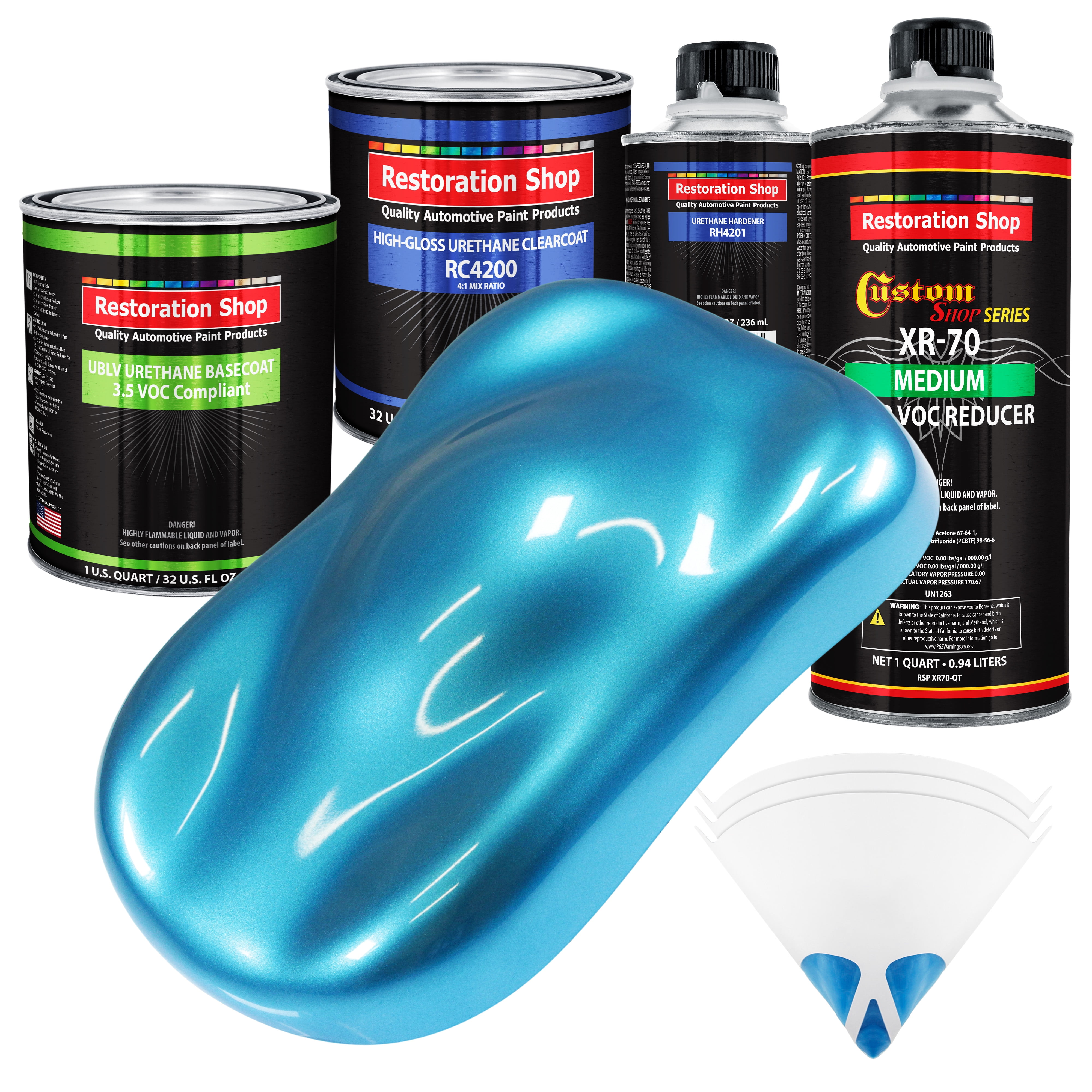 Electric Blue Metallic Quart Kit Low VOC URETHANE BASECOAT Car Auto
