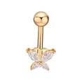 thumbnail image 3 of Stainless Steel Navel Ring Shiny Butterfly Navel Ring Navel Nail, 3 of 9