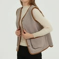 thumbnail image 4 of Gaexia Vest for Women Winter,Winter Shearling Vest Warm Lined Sleeveless Jacket Cozy Outerwear Cold Weather Fashion Tank Top, 4 of 5