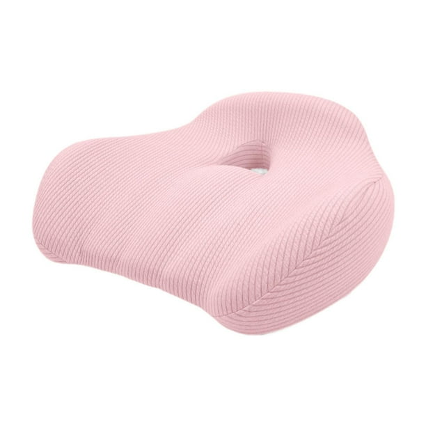 Cojín de espuma viscoelástica para asiento, almohada para glúteos, silla de juego, lavable, antideslizante, para viajes Rosa