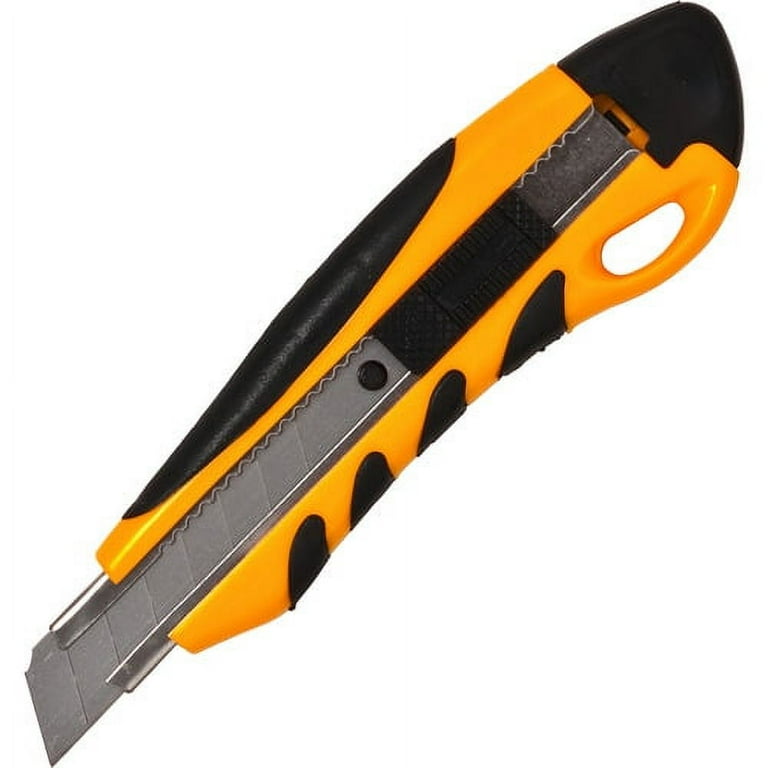 Sparco PVC Anti-Slip Rubber Grip Utility Knife - Stainless Steel Blade - Heavy Duty - Yellow - 1 Each Sparco PVC Anti-Slip Rubber Grip Utility Knife - Stainless Steel Blade - Heavy Duty - Yellow - 1 Each