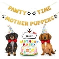 thumbnail image 5 of Let's Pawty Dog Birthday Party Supplies - Pawty Time Mother Puppers - Funny Gold Glitter Puppy Dog Birthday Banner For Party Decorations Girl Boy - Cute Puppy Pets Paw Pennant Sign Decor, 5 of 10