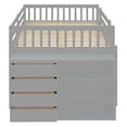 thumbnail image 6 of Bellemave Full Over Full Bunk Bed with Storage, Wood Low Bunk Bed with 4 Drawers and 3 Shelves, Full Floor Bunk Bed Frame for Kids Teens Girls & Boys - Gray, 6 of 8