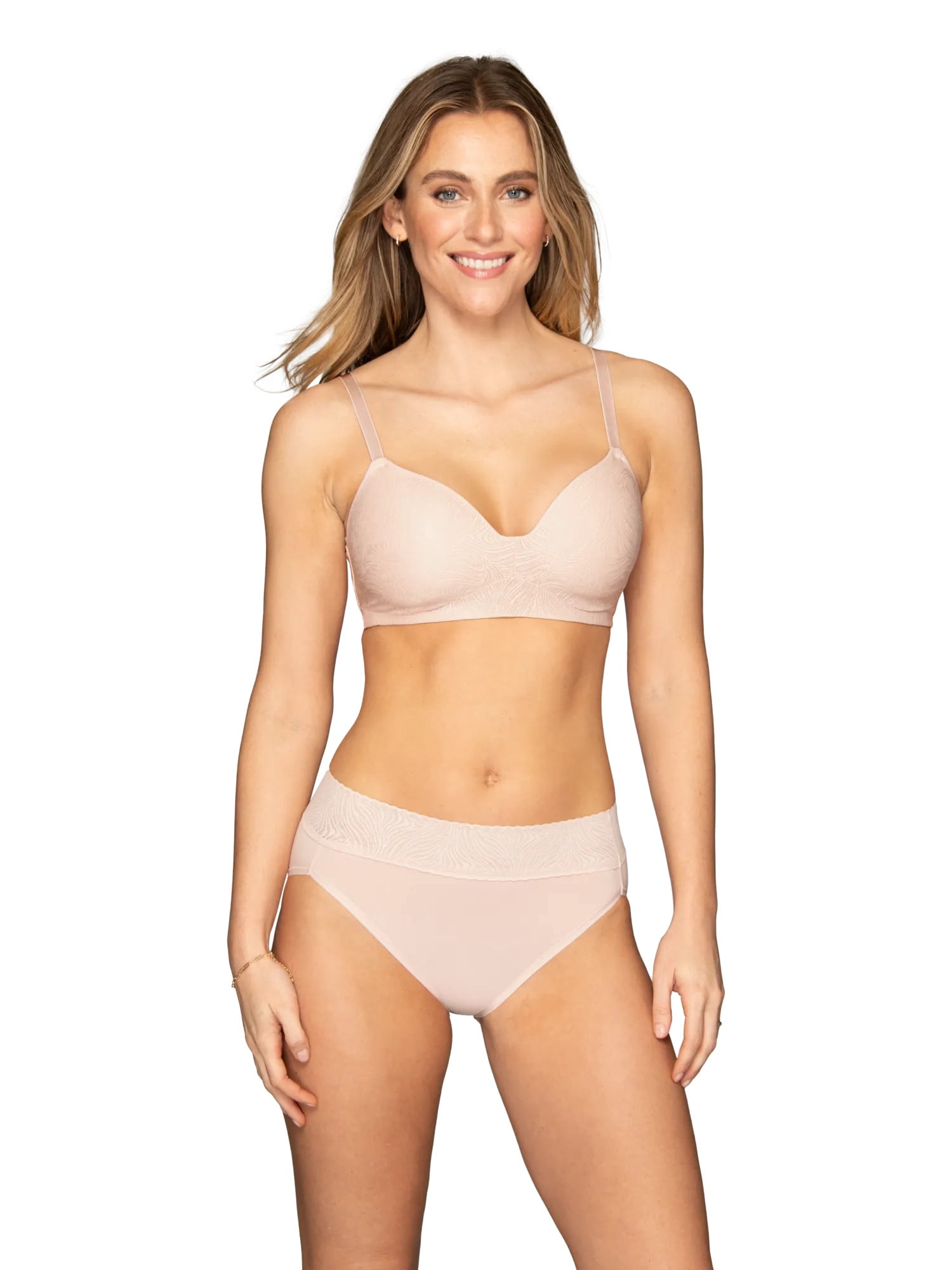 Vanity Fair Lingerie Women's Effortless Wireless Bra, Convertible Straps, Smooth Lace, Sizes S-3XL, Style 72125