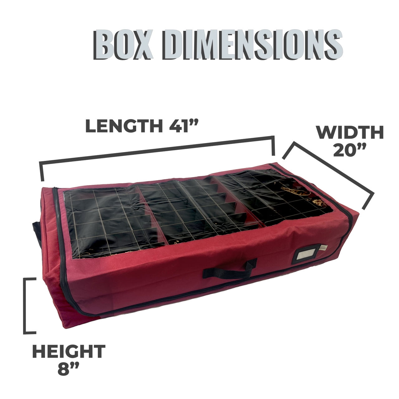 Under Bed Ornament Storage Holds 108 Ornaments, 72 - 3" and 36 - 4" Ornament Compartments (SB-40060-VT)