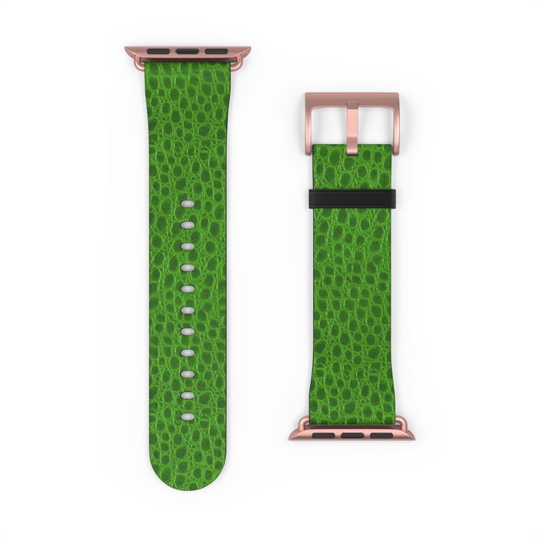 Green Snakeskin Print Faux Leather Band For Apple Watch  display picture 2