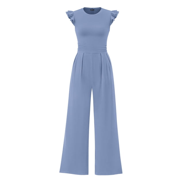 Mono PRETTYGARDEN de Verano para Mujer, Elegante, Azul Gris, Talle XL