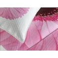 thumbnail image 4 of Ambesonne Pink and White Quilted Bedspread Set 3 Pcs, Gerber Daisy, Queen Size, Pale Pink White, 4 of 5