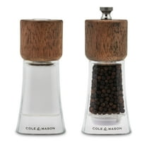 Cole & Mason Macclesfield Pepper Mill and Salt Shaker Gift Set, 5.5", Clear Acrylic/Wood