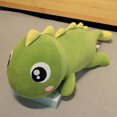 thumbnail image 3 of Lindo dinosaurio de peluche súper suave, muñeco de dibujos animados, almohada de peluche multiusos, regalo creativo de Navidad para niños y niñas (100 cm, verde oscuro), 3 of 6