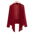 thumbnail image 2 of Mdesiwst Women Coat Solid Color Cardigan Blouse Casual Loose Quick Dry Long Sleeve Quick Dry Thin See-through Open Stitch Sunscreen AC Warm Jacket, 2 of 7