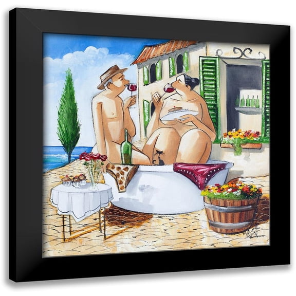 West, Ronald 12x12 Black Modern Framed Museum Art Print Titled - I Love Saturdays