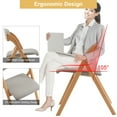 thumbnail image 3 of Ktaxon Folding Chairs Rubber Wood Frame Foldable Event Chairs Padded Diner Chairs for Office and Party Reading Dining Set of 2 Light Gray, 3 of 9