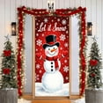 thumbnail image 4 of ‌Christmas Snowman Door Cover - 70.87in x 35.43in,Red & White Design,Let It Snow,Holiday Decor for Front Door,Garage Door,2025 Christmas Decorations‌, 4 of 5