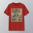 thumbnail image 2 of Tiweut Casual T-Shirt for Women Funny Cat Ramen Noodles Kawaii Anime Manga Japanese Food Graphic Print Short Sleeve Round Neck Tops,Red,3XL, 2 of 3