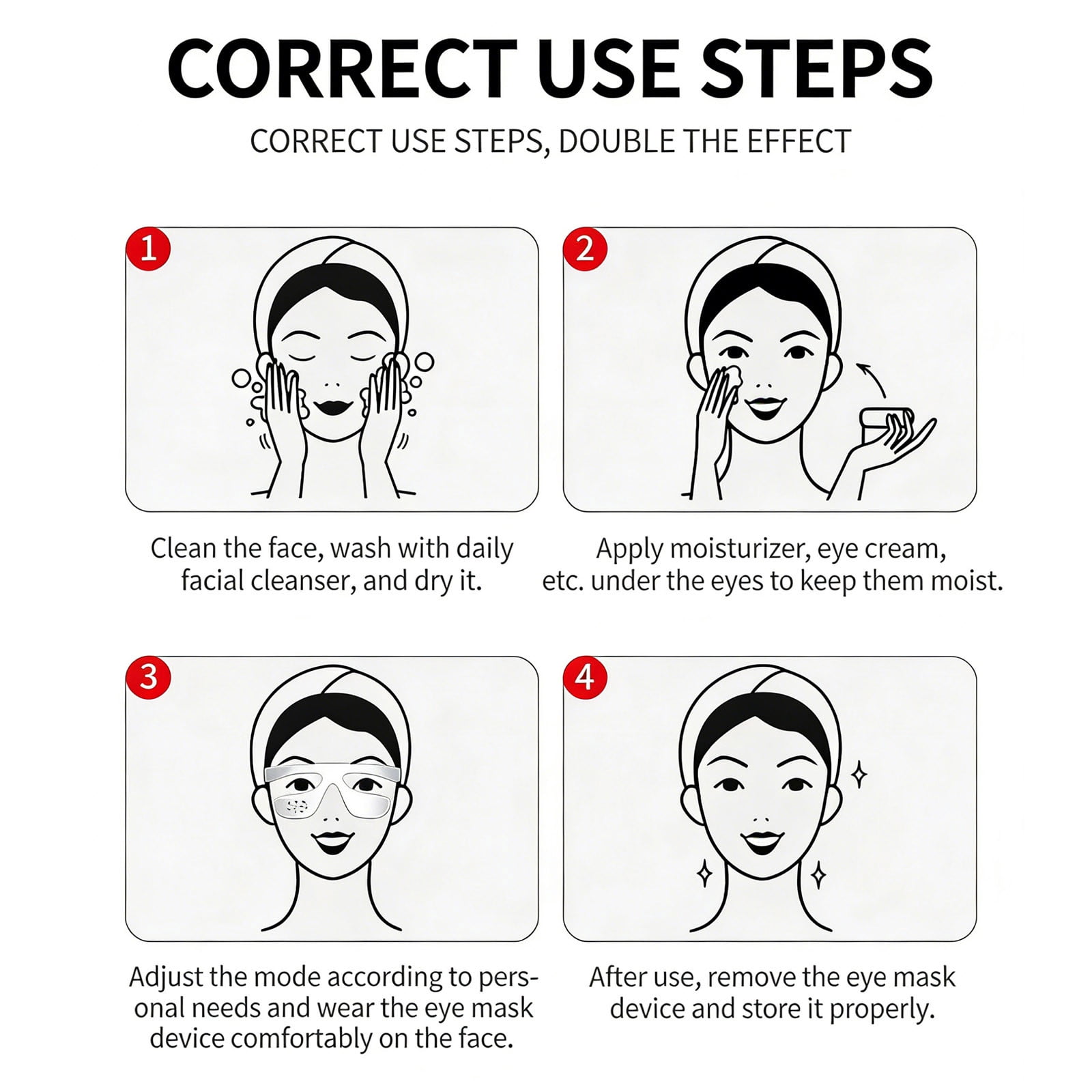 Under Eye Red Light Therapy Glasses, Eye Massager Devices for Relieve Eye Bag, Reducing Dark Circles and Puffiness, Smoothing Fine Lines, Red-Light & Heat & Mood & Sleep Enhancement