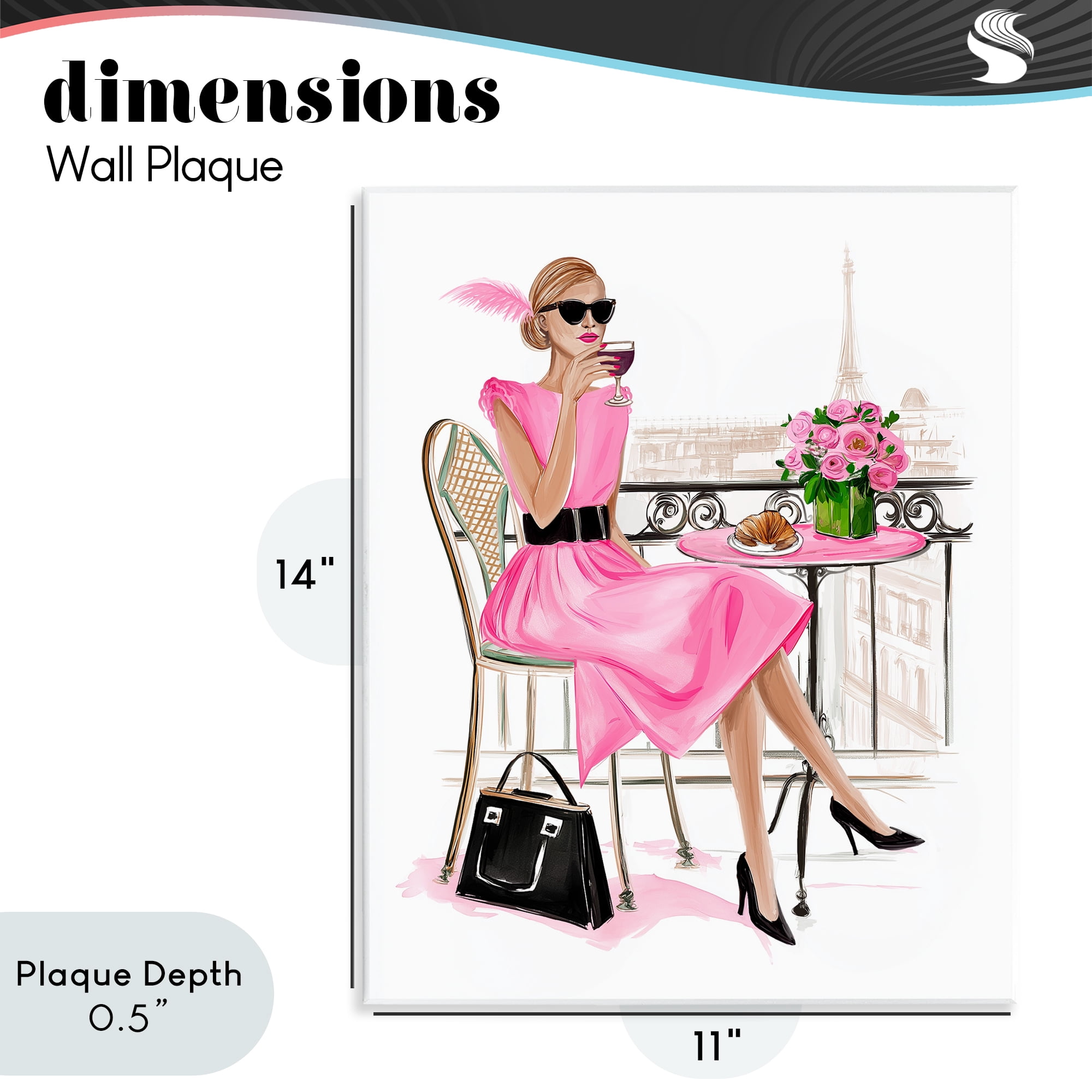 Stupell Industries Parisian Chic on Cafe Balcony Wall Plaque Art, design by Jess Stempel