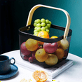 thumbnail image 2 of Metal Mesh Basket, Multi-Functional Hanging Kitchen Baskets Fruit Basket with Handle for Kitchen Bathroom Picnic Black, 2 of 7