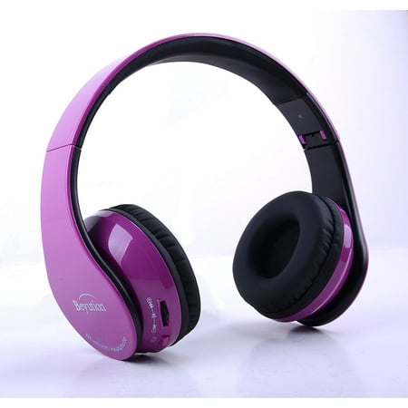 Brand New deep purple Hi-Fi Over-ear Stereo Bluetooth Headphones V4.1--Built in Mic-phone talk with phone or listen music clearly, built Noise cancellation technology, with Retail (Best Way To Listen To Music)