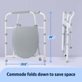 thumbnail image 2 of Medline 3-in-1 Bedside Commode, Portable Toilet, Sturdy, 350 lb Weight Capacity, Steel, Gray, Folding, 2 of 7