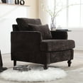 thumbnail image 4 of Upholstered Armchair with Thick Backrest and Removable Seat Cushion, Chenille Fabric Accent Chairs with Extra Deep Seats, Modern Leisure Lounge Sofa Chair for Bedroom, Office and Living Room, Black, 4 of 8