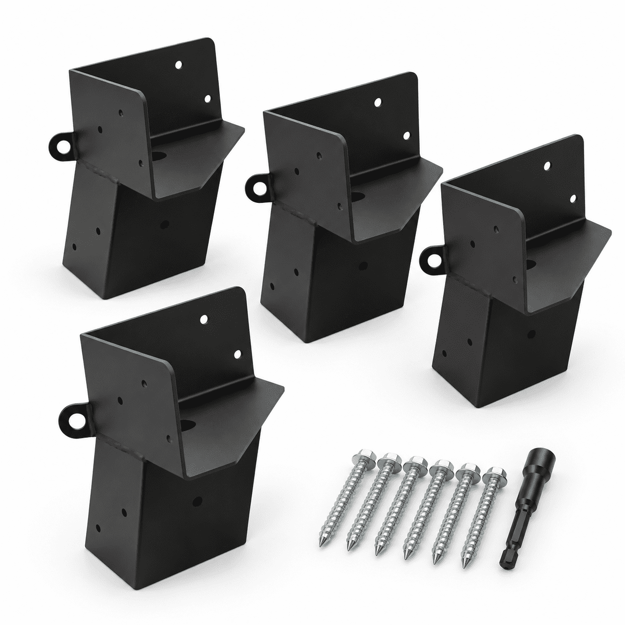 Black-1set 4 Deer Stand Brackets 4×4 Heavy Duty Blind Support