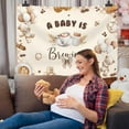 thumbnail image 5 of A Baby is Brewing Baby Shower Backdrop Brown Coffee Baking Theme Cute Bear Photography Background Feeding Bottle and Coffee Newborn Birthday Party Decorations Banner Photo Booth Props, 5 of 7