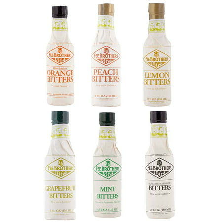 Fee Brothers Bar Cocktail Bitters - Set of 6 (Best Cocktail Bitters Set)