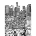 thumbnail image 2 of Wang, Melissa 25x32 Gold Ornate Wood Framed with Double Matting Museum Art Print Titled - BandW Us Cityscape-Los Angeles, 2 of 4