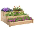 thumbnail image 1 of Outsunny 3-Tier Raised Garden Bed Wooden Planter Kit for Yard & Patio Natural, 1 of 10