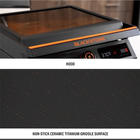 Blackstone E-Series 17 Electric Tabletop Griddle with Hood, Black