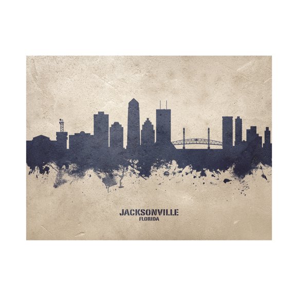 Michael Tompsett 'Jacksonville Florida Skyline Concrete' Canvas Art