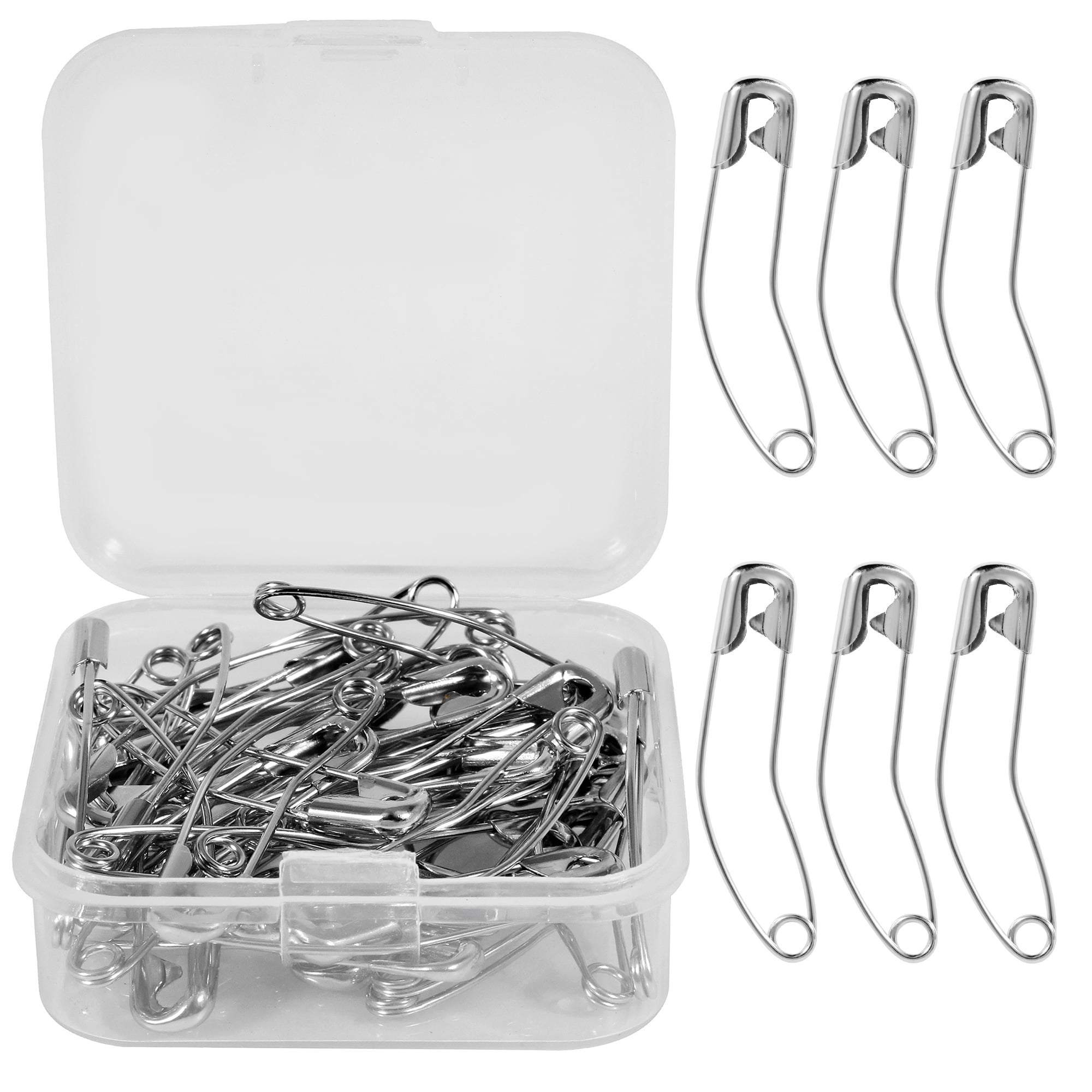 (2 pack) Hello Hobby Size 2 Curved Nickel-Plated Steel Safety Pins (40 Count)