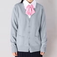thumbnail image 2 of Women's 2023 Fall Oversized Open Front Button V Neck Lightweight Knit Cardigan Sweater Outerwear Garment, 2 of 4