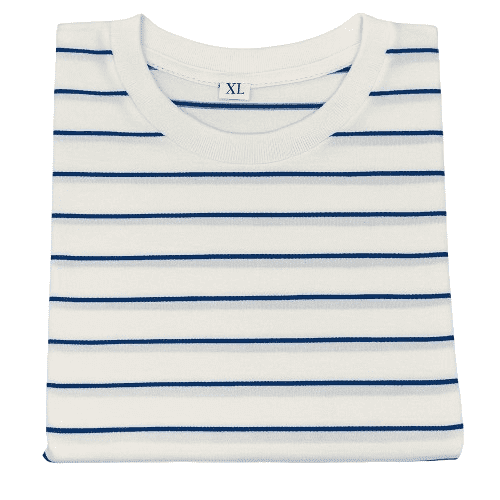Children's Cotton T-Shirt, Striped T-Shirt, Blue and White - 5T