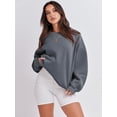 thumbnail image 6 of Women's Long Sleeve Sweatshirt Casual Crewneck Loose Fit Pullover Hoodie Fleece Fall Tops, 6 of 17