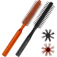 thumbnail image 1 of 2 Pack Small Quiff Roller Brush with 8 Rows Nylon Bristles, Round Curling Comb for Wet Wavy Hair, Lifting, Bangs, 1 of 5