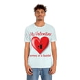 thumbnail image 4 of Funny Valentine's Day Shirt | My Valentine Comes in a Bottle! | Wine Lover | Drink Wine | Unisex Jersey Short Sleeve Tee, 4 of 10