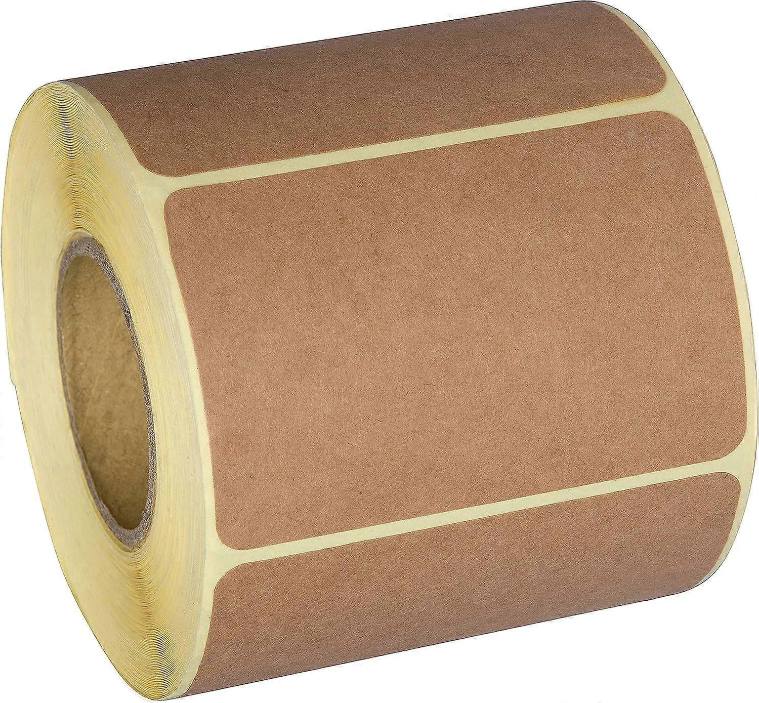 2X3 Inch Natural Brown Kraft Stickers (300 Per Roll) - Rectangular ...