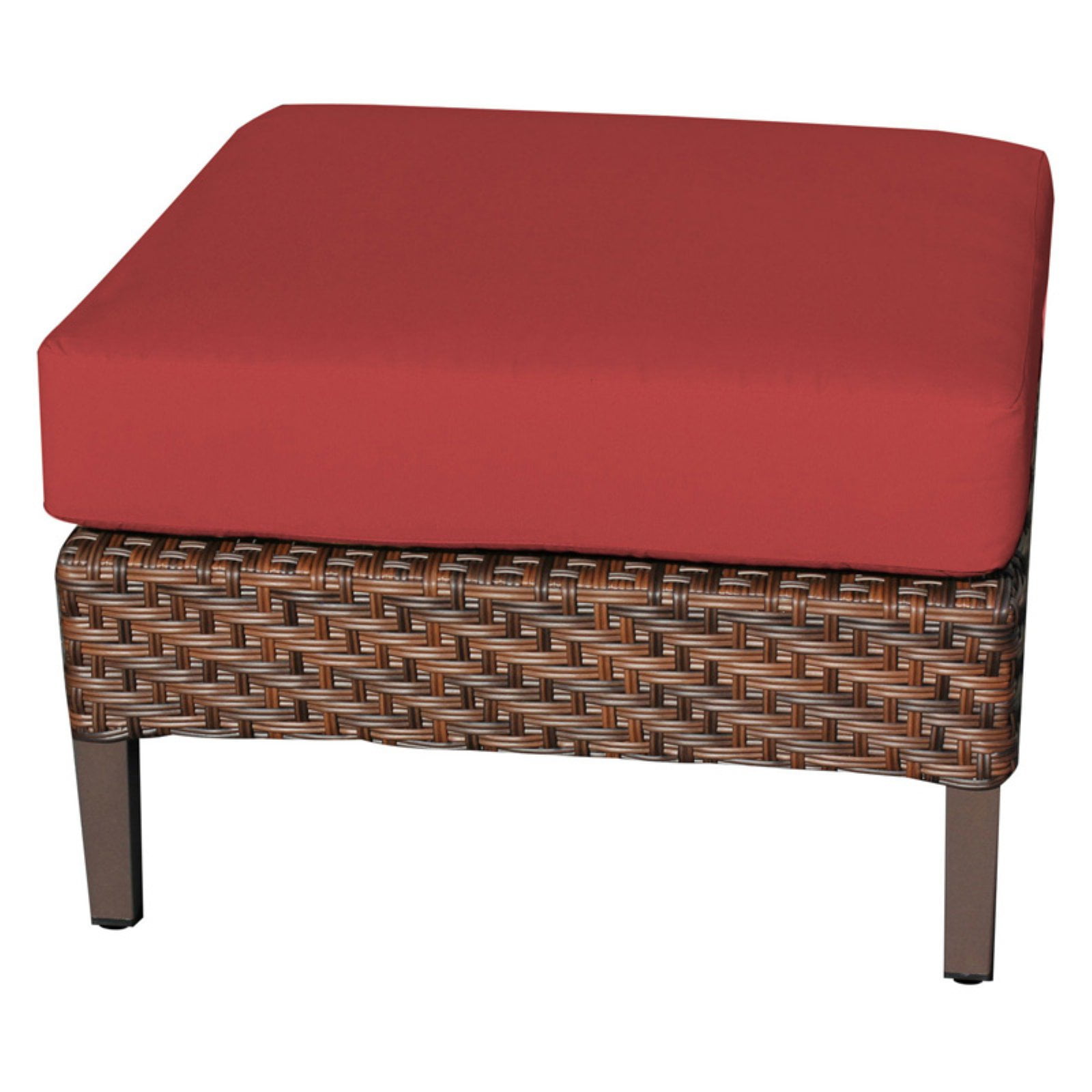 TK Classics Carmel Wicker Outdoor Ottoman Set of 2 Cushion Covers